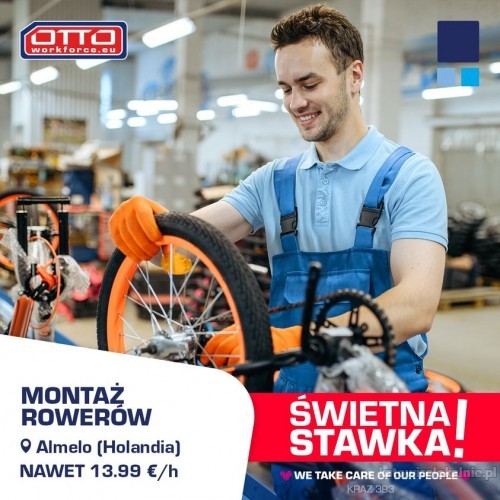 Montaż nowoczesnych rowerów. Nawet 13.99 EUR/h- NL!