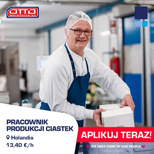 Holandia. Pracownik produkcji ciastek - 13,40 € na godzinę!