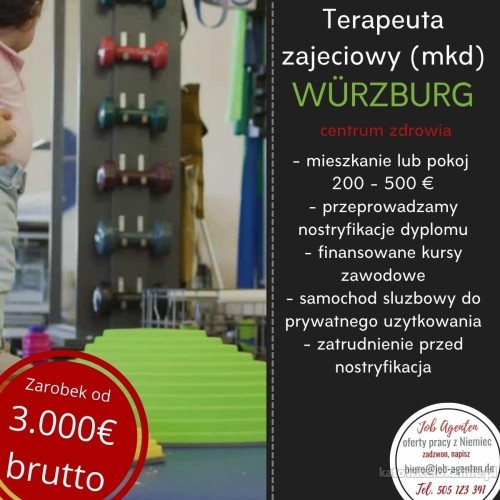 Terapeuta zajęciowy praca również przed uznaniem dyplomu Wurzburg