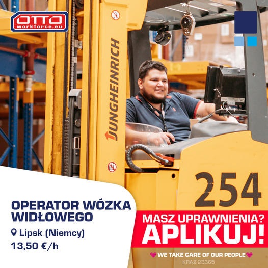 Operator wózka widłowego przedniego. 13,50 €/h, Lipsk