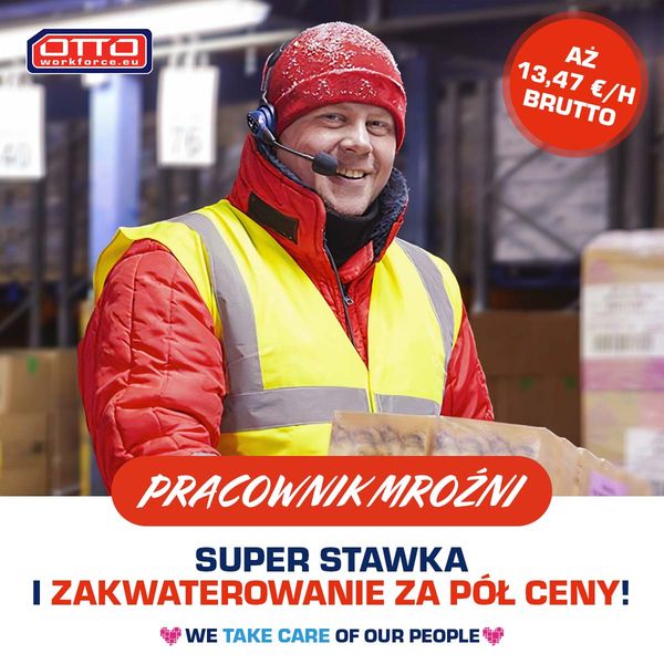 Holandia - pracownik mroźni, zakwaterowanie za pół ceny!