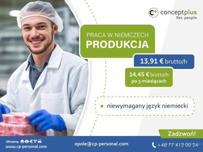 Pracownik produkcji bez znajomości języka Niemcy