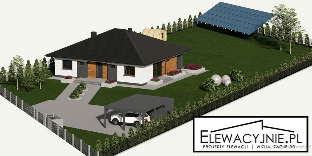 Projekty elewacji na modelach 3D/ Wizualizacje fasad i ogrodów