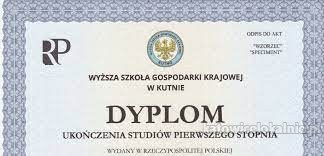 Dyplomy, Świadectwa średnie, matura, studia.