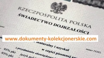 Kup świadectwo szkolne z wpisem , Mature z wpisem