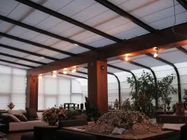 Płótno żaglowe na tarasie-Roleta rzymska pozioma premium