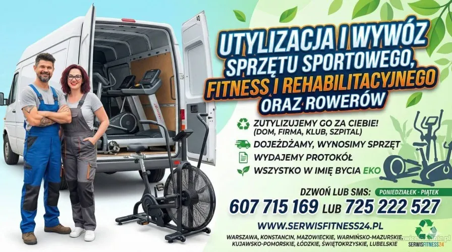 Utylizacja i wywóz sprzętu sportowego, fitness, rehabilitacyjnego, rowerów