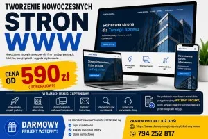 Strona WWW od 590 zł + projekt wstępny GRATIS