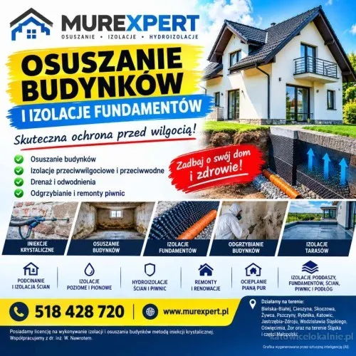 Osuszanie piwnic i fundamentów, remonty oraz zabezpieczenia
